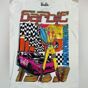 Super Cute! BARBIE Adult T Shirt Racing Phenomenal!